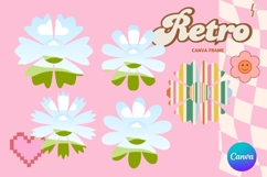 Retro Flower Canva Frame Vintage Photo Frame Drag Drop_17 Product Image 1