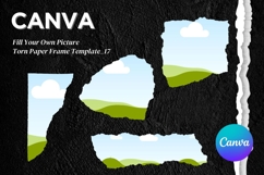 Torn Paper Ripped Text Box Canva Frame Photo Template_17 Product Image 1