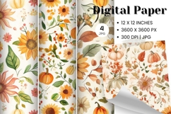 Pumpkin Pattern Background Fall Autumn Wallpaper_17 Product Image 1