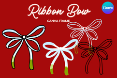 Coquette Bow Canva Frame Hand-Drawn Ribbon Mom life Design Product Image 1