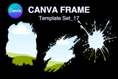 Watercolor Splash Canva Frame Template Bleach Effect Frame17 Product Image 1