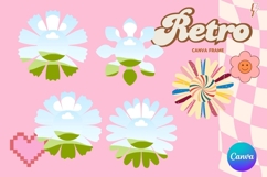 Retro Flower Canva Frame Vintage Photo Frame Drag Drop_18 Product Image 1