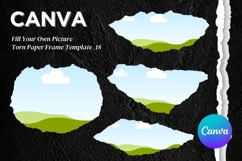 Torn Paper Ripped Text Box Canva Frame Photo Template_18 Product Image 1