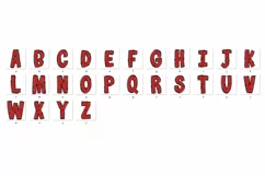 Valentine's Day Doodle Alphabet Red Heart Letters Hand Draw Product Image 2