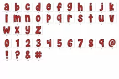 Valentine's Day Doodle Alphabet Red Heart Letters Hand Draw Product Image 3
