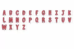 Valentine's Day Doodle Alphabet Red Heart Letters Hand Draw Product Image 4