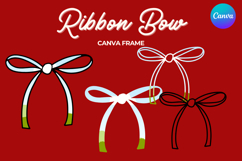Coquette Bow Canva Frame Hand-Drawn Ribbon Mom life Design Product Image 1