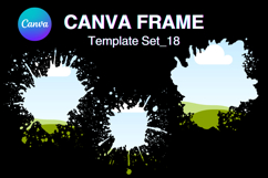 Watercolor Splash Canva Frame Template Bleach Effect Frame18 Product Image 1