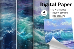Ocean Waves Background Sea Water Deep Blue Ocean Surfing_18 Product Image 1