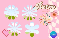 Retro Flower Canva Frame Vintage Photo Frame Drag Drop_19 Product Image 1