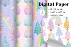 Christmas Tree Pattern Digital Paper Background Seamless_19 Product Image 1