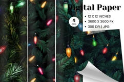 Christmas Light String Background Seamless Pattern Gift Wrap Product Image 1