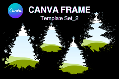 Christmas Tree Canva Frame, Pine Tree Photo Frame Template2 Product Image 1