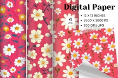 Flower Pattern Background Wallpaper Digital Paper_2 Product Image 1