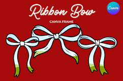 Coquette Bow Canva Frame Hand-Drawn Ribbon Mom life Design Product Image 1