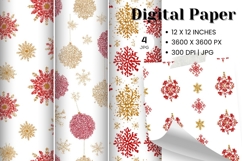 Red Snowflake Bokeh Sparkle Christmas Background Backdrop_2 Product Image 1