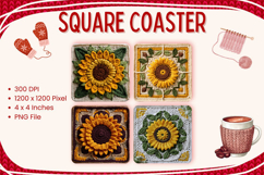 Sunflower Square Coasters Accessories Pumpkin Fall Autumn_2 Product Image 1