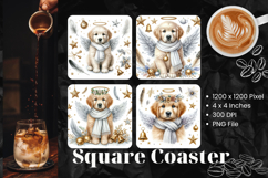 Cute Dog Square Coasters Accessories Animal Keychain Design Product Image 1