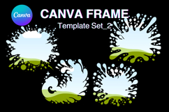 Watercolor Splash Canva Frame Template Bleach Effect Frame2 Product Image 1