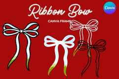 Coquette Bow Canva Frame Hand-Drawn Ribbon Mom life Design Product Image 1