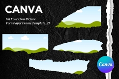 Torn Paper Ripped Text Box Canva Frame Photo Template_21 Product Image 1