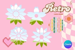 Retro Flower Canva Frame Vintage Photo Frame Drag Drop_21 Product Image 1