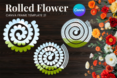 Rolled Flower Canva Frame Paper Flowers Canva Template_21 Product Image 1