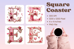 Letters Valentine Square Coasters Love Heart Accessories_E Product Image 1