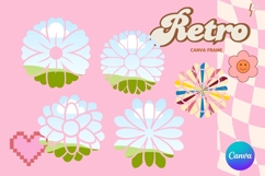 Retro Flower Canva Frame Vintage Photo Frame Drag Drop_22 Product Image 1