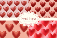 Heart Pattern Valentines Background Wallpaper Digital Paper Product Image 1