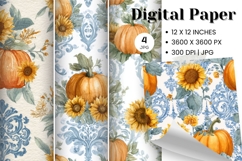Pumpkin Pattern Background Fall Autumn Wallpaper_22 Product Image 1