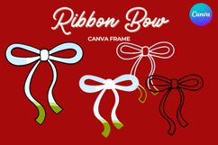 Coquette Bow Canva Frame Hand-Drawn Ribbon Mom life Design Product Image 1