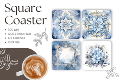 Snowflakes Square Coasters Christmas Accessories Keychain_22 Product Image 1