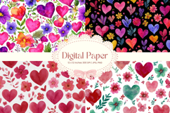 Heart Pattern Valentines Background Wallpaper Digital Paper Product Image 1