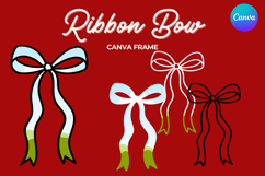 Coquette Bow Canva Frame Hand-Drawn Ribbon Mom life Design Product Image 1