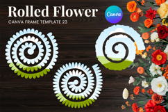 Rolled Flower Canva Frame Paper Flowers Canva Template_23 Product Image 1