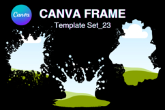 Watercolor Splash Canva Frame Template Bleach Effect Frame23 Product Image 1