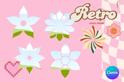 Retro Flower Canva Frame Vintage Photo Frame Drag Drop_24 Product Image 1