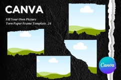 Torn Paper Ripped Text Box Canva Frame Photo Template_24 Product Image 1