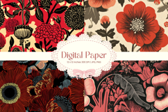 Flower Pattern Background Wallpaper Digital Paper_24 Product Image 1