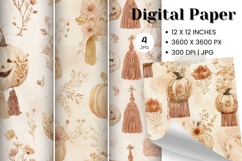 Pumpkin Pattern Background Fall Autumn Wallpaper_24 Product Image 1