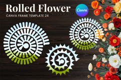 Rolled Flower Canva Frame Paper Flowers Canva Template_24 Product Image 1