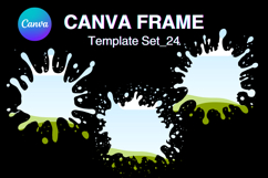 Watercolor Splash Canva Frame Template Bleach Effect Frame24 Product Image 1