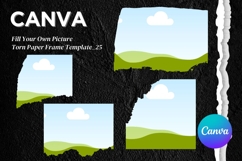 Torn Paper Ripped Text Box Canva Frame Photo Template_25 Product Image 1