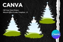 Christmas Tree Canva Frame, Pine Tree Photo Frame Template25 Product Image 1
