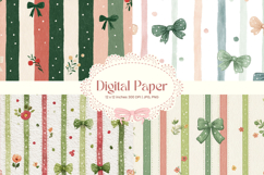 Bow Ribbon Background Bow Digital Paper Pattern Wallpaper_25 Product Image 1