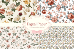 Flower Pattern Background Wallpaper Digital Paper_25 Product Image 1