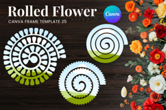 Rolled Flower Canva Frame Paper Flowers Canva Template_25 Product Image 1