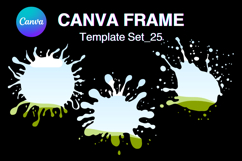 Watercolor Splash Canva Frame Template Bleach Effect Frame25 Product Image 1