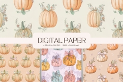 Pumpkin Seamless Pattern Background Autumn Digital Paper_259 Product Image 1